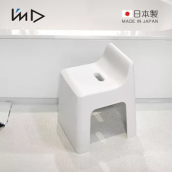 【日本岩谷Iwatani】RETTO曲面一體簡約室內/穿鞋/浴室椅凳 -白