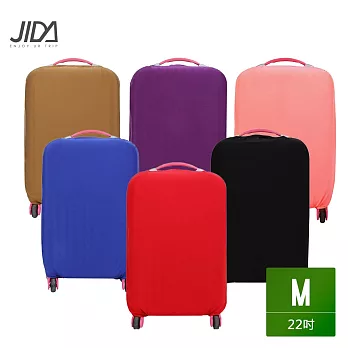 JIDA 馬卡龍純色行李箱彈力布保護套-22吋粉色