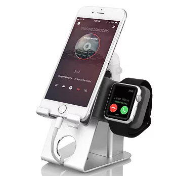 Holder-Mate Apple iPhone, Airpods, Apple watch 3合1支架(HM300)銀灰色