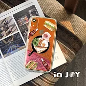 INJOYmall for iPhone 6+ 早安豬瘋可樂 透明 閃亮 流沙手機殼 保護殼