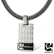 MASSA-G 黑色菱格純鈦墬搭配 X1 4mm超合金鍺鈦項鍊45cm