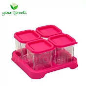 Green Sprouts副食品小分裝盒120ml 一組4入(玻璃)-粉色