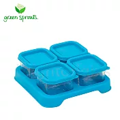 Green Sprouts副食品小分裝盒60ml 一組4入(玻璃)-藍色