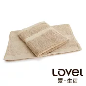 Lovel 嚴選六星級飯店素色純棉毛巾/方巾2件組(共5色)椰褐