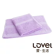 Lovel 嚴選六星級飯店素色純棉毛巾/方巾2件組(共5色)薰紫