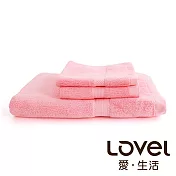 Lovel 嚴選六星級飯店素色純棉浴巾/毛巾/方巾3件組(共5色)玫粉