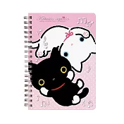 San-X 小襪貓白貓鋼琴之戀系列線圈筆記本。粉