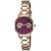 【LICORNE力抗錶】花漾時光雙眼手錶 (玫瑰金/紫 LT143LRVI)