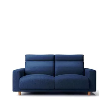 [MUJI無印良品]羽毛獨立筒沙發套/2.5人座/高椅背/ 棉丹寧/藍色