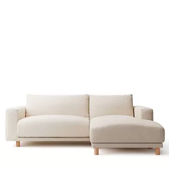 [MUJI無印良品]羽毛獨立筒沙發套/3人座/躺椅型(左)/ 棉麻平織/原色