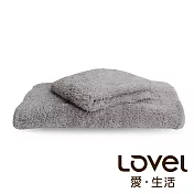Lovel 7倍強效吸水抗菌超細纖維毛巾/方巾2件組(共9色)礦岩灰