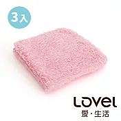 Lovel 7倍強效吸水抗菌超細纖維方巾3入組(共9色)芭比粉