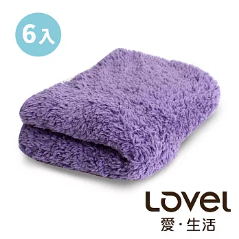 Lovel 7倍強效吸水抗菌超細纖維毛巾6入組(共9色)柔棉紫