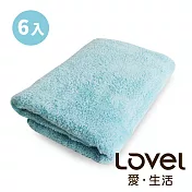 Lovel 7倍強效吸水抗菌超細纖維浴巾6入組(共9色)粉末藍