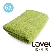 Lovel 7倍強效吸水抗菌超細纖維浴巾6入組(共9色)檸檬綠