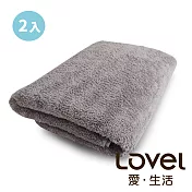 Lovel 7倍強效吸水抗菌超細纖維浴巾2件組(共9色)礦岩灰