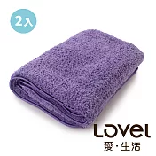 Lovel 7倍強效吸水抗菌超細纖維浴巾2件組(共9色)柔綿紫