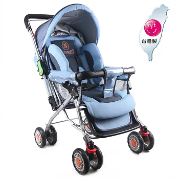 S-Baby 五點式安全帶雙向加寬推車-兩色可選天空藍