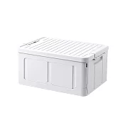 【家適帝】日韓熱銷大容量帶蓋折疊收納箱2入白色