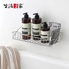 【生活采家】樂貼系列台灣製304不鏽鋼浴室用沐浴品置物籃(中)#27269