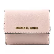 MICHAEL KORS 簡約皮革扣式零錢包-粉色（現貨+預購）粉色