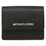 MICHAEL KORS 簡約皮革扣式零錢包-黑色（現貨+預購）黑色