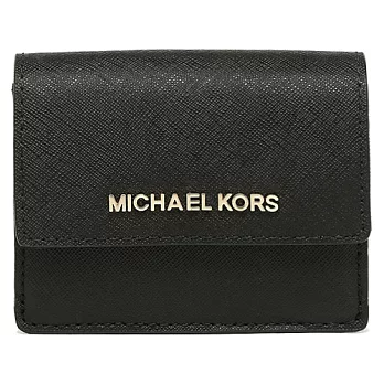 MICHAEL KORS 簡約皮革扣式零錢包-黑色（現貨+預購）黑色