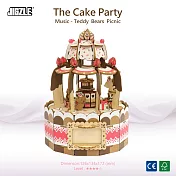 JIGZLE ® 3D-木拼圖-彩色音樂盒-蛋糕派對