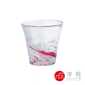 日本津輕 漩渦玻璃燒酌杯260ml-共三色紅色