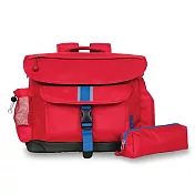 美國【Bixbee】經典系列-[活力紅超值組]大童輕量舒壓背/書包+撞色筆袋