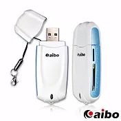 aibo USB 3.0 可攜式超高速讀卡機藍白