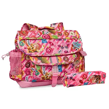 美國【Bixbee】彩印系列- [粉粉甜想超值組]中童輕量舒壓背/書包+筆袋
