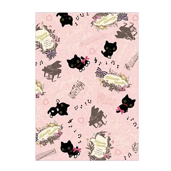 San-X 小襪貓夢幻鋼琴系列筆記本。粉紅