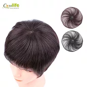 【Conalife】一片式自然頭頂髮片2入黑色*2