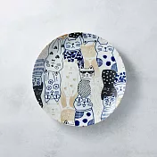 有種創意 - 日本美濃燒 - 酷花貓餐盤 - 藍