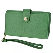 COACH 皮革壓釦掛式手機袋中夾-綠 (現貨+預購)綠