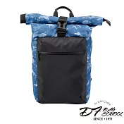 DF BAGSCHOOL - outdoor率性風商務旅行學生中性迷彩後背包-共2色藍色