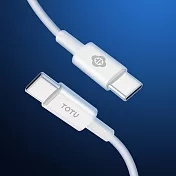 【TOTU】耀系列USB-C轉Type-C快充1M數據傳輸線 BTA021白色