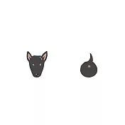Snatch X 日日野餐 狗狗系列 - 米克斯黑狗 - 貼耳耳環