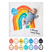 加拿大lulujo寶寶成長包巾卡片組-彩虹