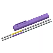 Asobu 環保不鏽鋼可彎折雙色吸管 2入组 時尚紫