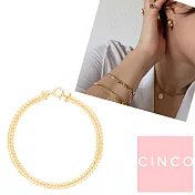 CINCO 葡萄牙精品 Lola bracelet 925純銀鑲24K金手鍊 低調奢華款