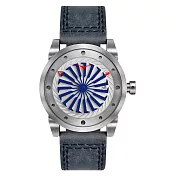 ZINVO 刀鋒戰士渦輪機械腕錶-藍X銀