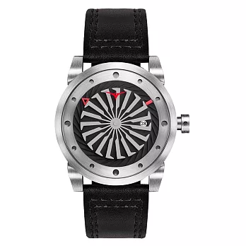 ZINVO 刀鋒戰士渦輪機械腕錶-黑X銀