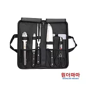 【韓國WONDERMAMA】露營刀具7件組(日式刀、多功能刀、廚叉、剪刀、防燙夾、砧板、提袋)