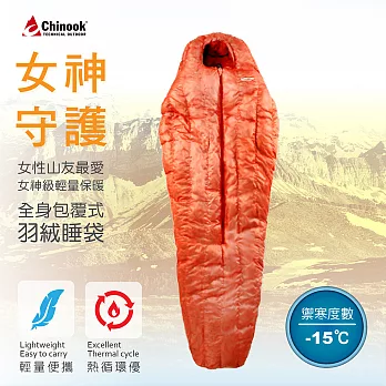 【CHINOOK】女神系列露營登山睡袋20802S楓葉紅
