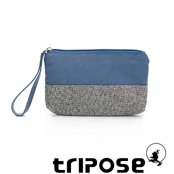 tripose漫遊系列岩紋x微皺尼龍多功能手拎袋(大) 水藍
