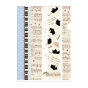 San-X 小襪貓白貓鋼琴之戀系列A4文件夾。小襪貓