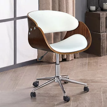 E-home Monroe蒙羅可調式曲木電腦椅-白色