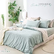 《DUYAN 竹漾》台灣製100%精梳棉雙人四件式舖棉兩用被床包組-抹茶拿鐵